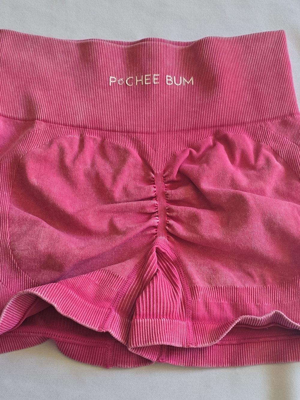 Pchee Bum Women's Pink Athletic Shorts - High-Waist Ruched Fit